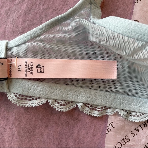 Victoria's Secret Dream Angels Lined Demi Floral Bra Light Blue Purple Size 36D - Picture 12 of 12